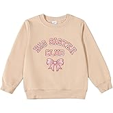 Toddler Baby Girl Boy Siblings Matching Outfits Embroidery Big Bro/Sis Big Shirt Fall Winter Outfit