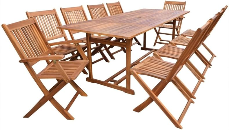 Vidaxl 11 Tlg Gartenmobel Set Essgruppe Akazienholz 220 Cm Amazon De Kuche Haushalt
