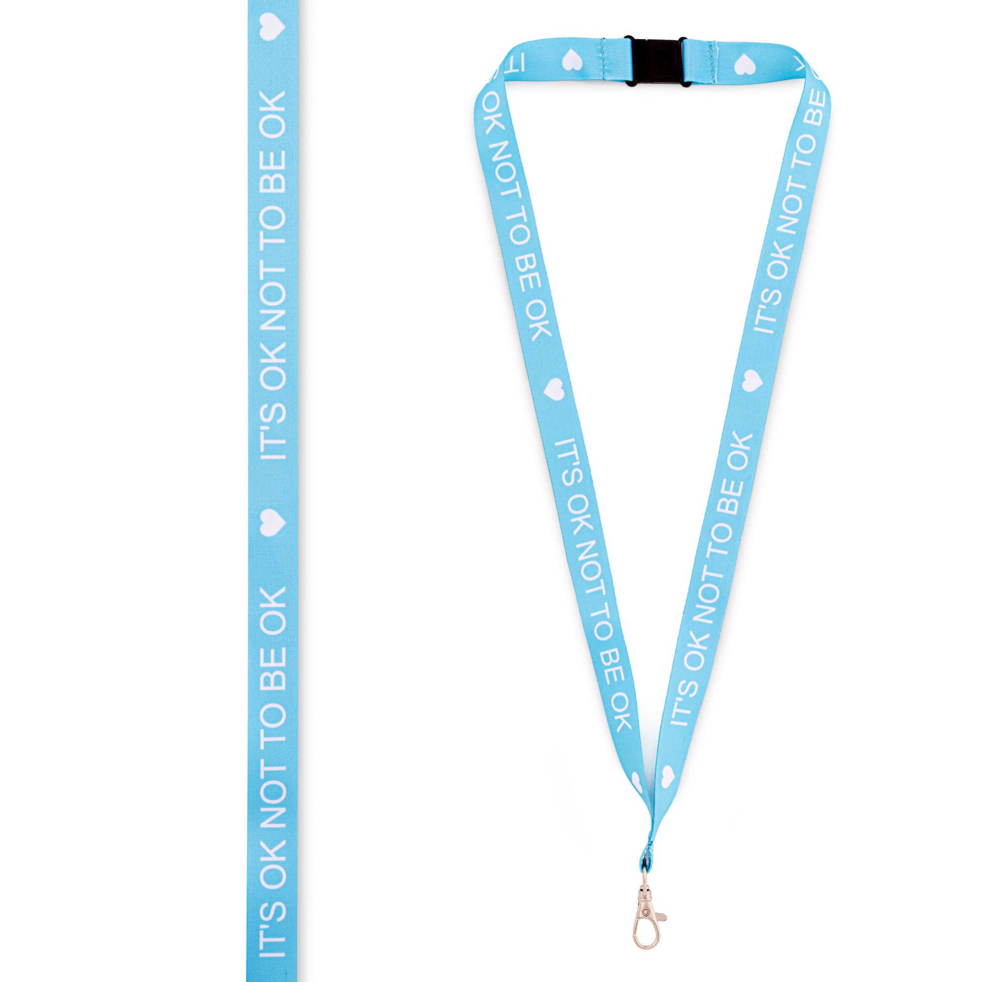 It's OK Not To Be OK Mental Health Awareness Lanyard Work ID Business Lanyards Men's Women's (Blue)