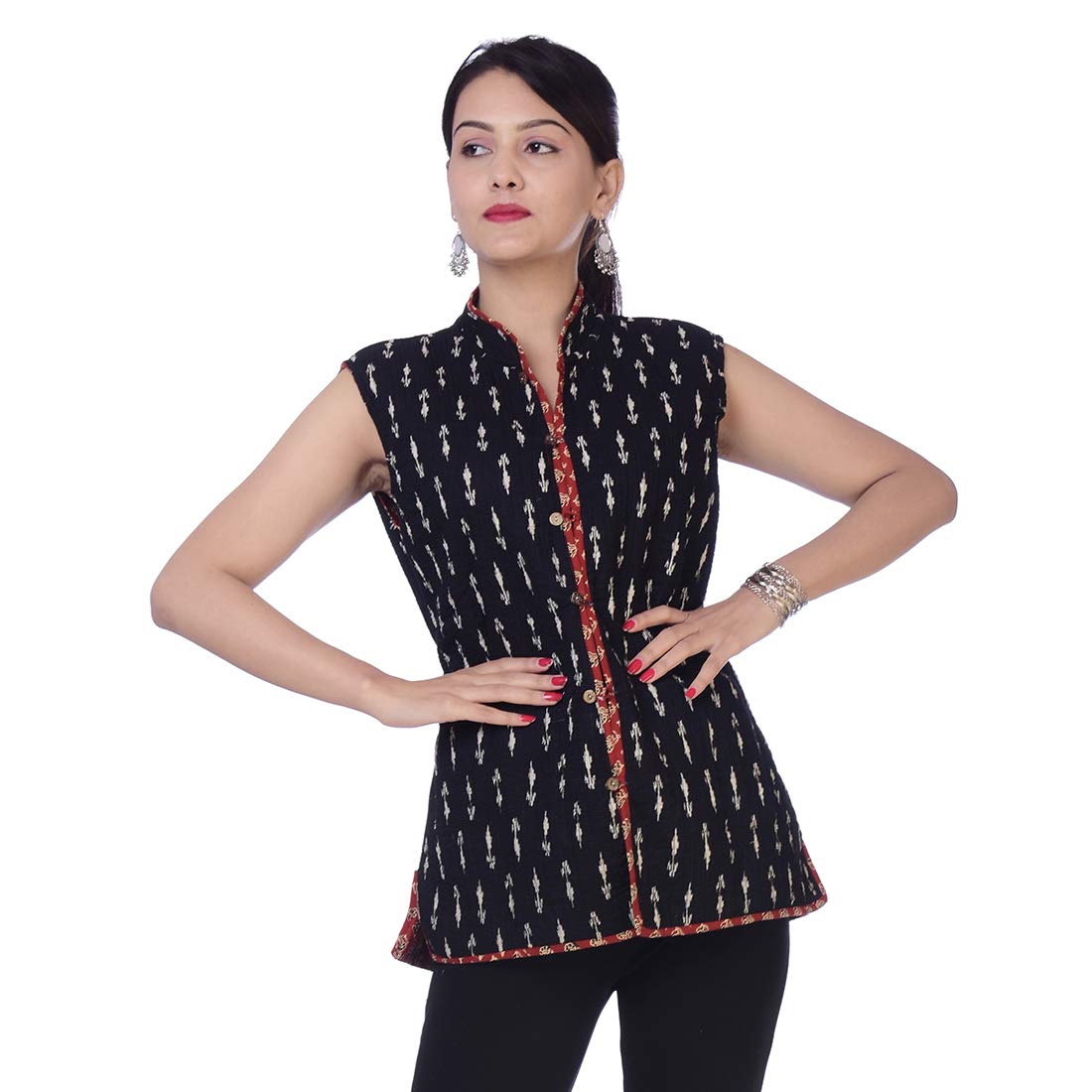 casual quilted cotton jacket printed jacket quilted reversible jacket red and black