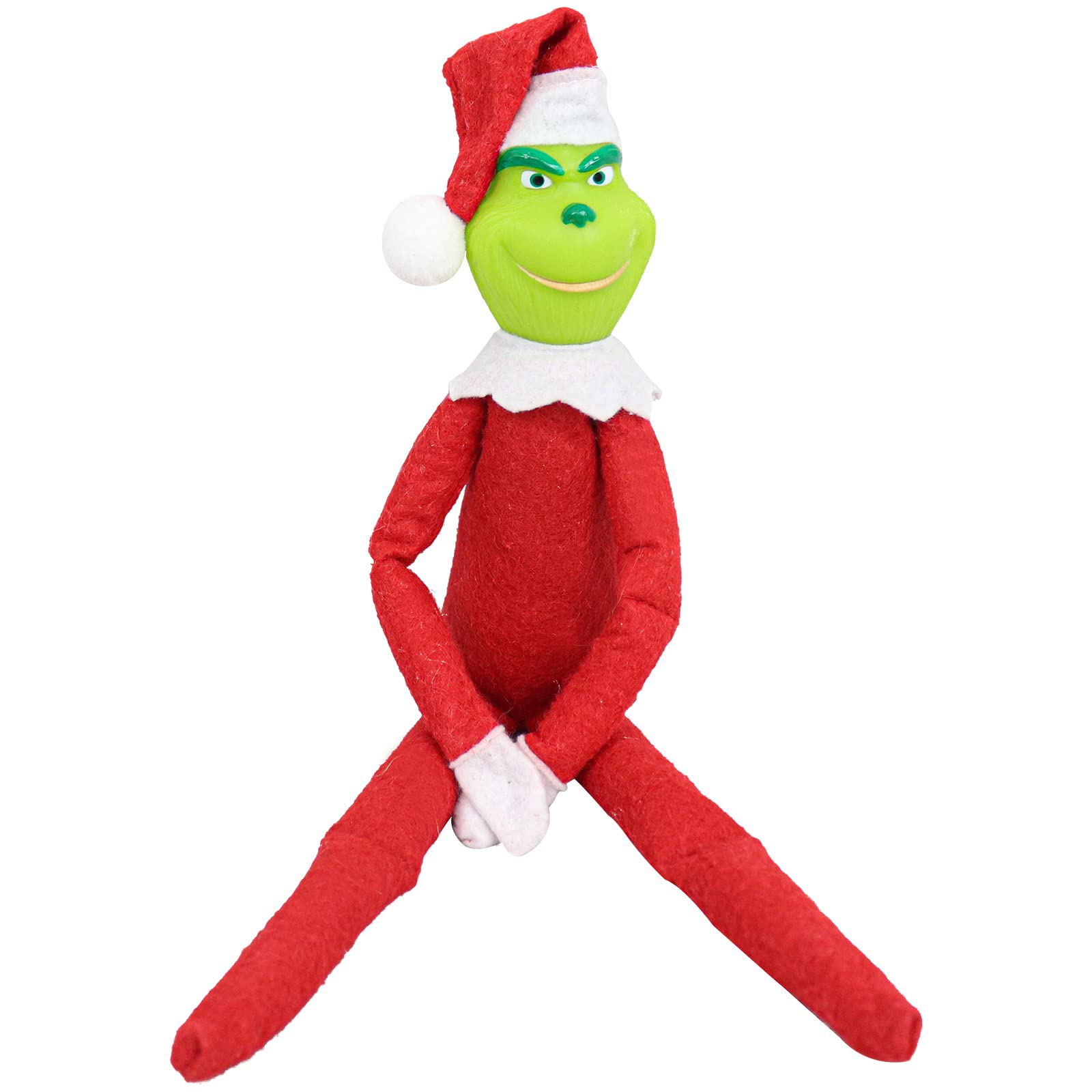Green Monster Doll Christmas Suffed Plush Toy Red Green Monster Elf Ornament for Xmas Home Decor Gifts (Red)