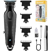 KEMEI PG2299 Professional Hair Clippers for Men, Cordless Beard Trimmer, Electric T-Blade Zero Gap Hair Trimmer, USB Rechargeable with 3 Guide Combs