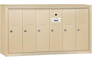 Salsbury Industries 3506SSU Surface Mounted Vertical Mailbox with USPS Access and 6 Doors, Sandstone