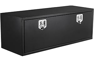 Garvee 30 Inch Heavy Duty Underbody Truck Tool Box with t-Handle Lock, Black Storage Chest Organizer for Truck Bed, RV & Trai
