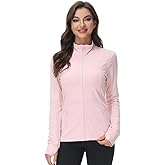 COZZIPLUS Women's Athletic Running Jacket - Lightweight Full Zip Workout Jacket with Thumb Holes & Pocket