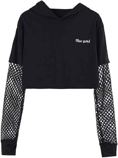mesh sleeve hoodie