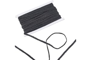 PH PANDAHALL PandaHall 27 Yards Black Braid Lace Trim, 1/4 inch Polyester Gimp Braid Trim Centipede Braid Trim Decorative Craft Lace Ribbon for Upholstery Curtain Costume Crafts Sewing Halloween Decor