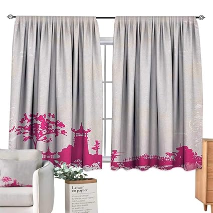 Amazon Com Asian Living Room Curtains Traditional Pagoda In