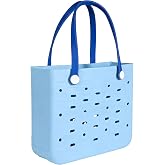 PoVwlty Rubber Beach Bag,Water-resistant Travel Tote Bag for the Beach Pool