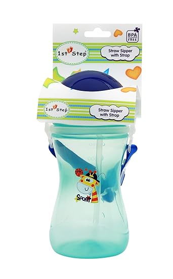 1st Step Straw Sipper with Strap Blue