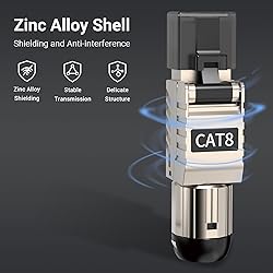 ZOERAX 6-Pack RJ45 Connectors Tool Free Cat 8, Cat8
