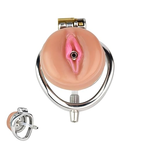 Chastity Device Lock Stainless Steel Chastity Lock Simulated Silicone Pink  Vagina Chastity Cage Stainless Steel Fake Chastity Locks Adult Sex Toys for  Male (arc,40mm) in Kenya