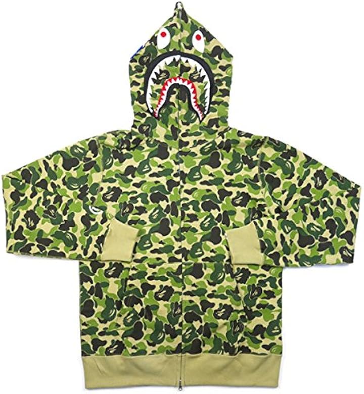 bape shark hoodie green camo