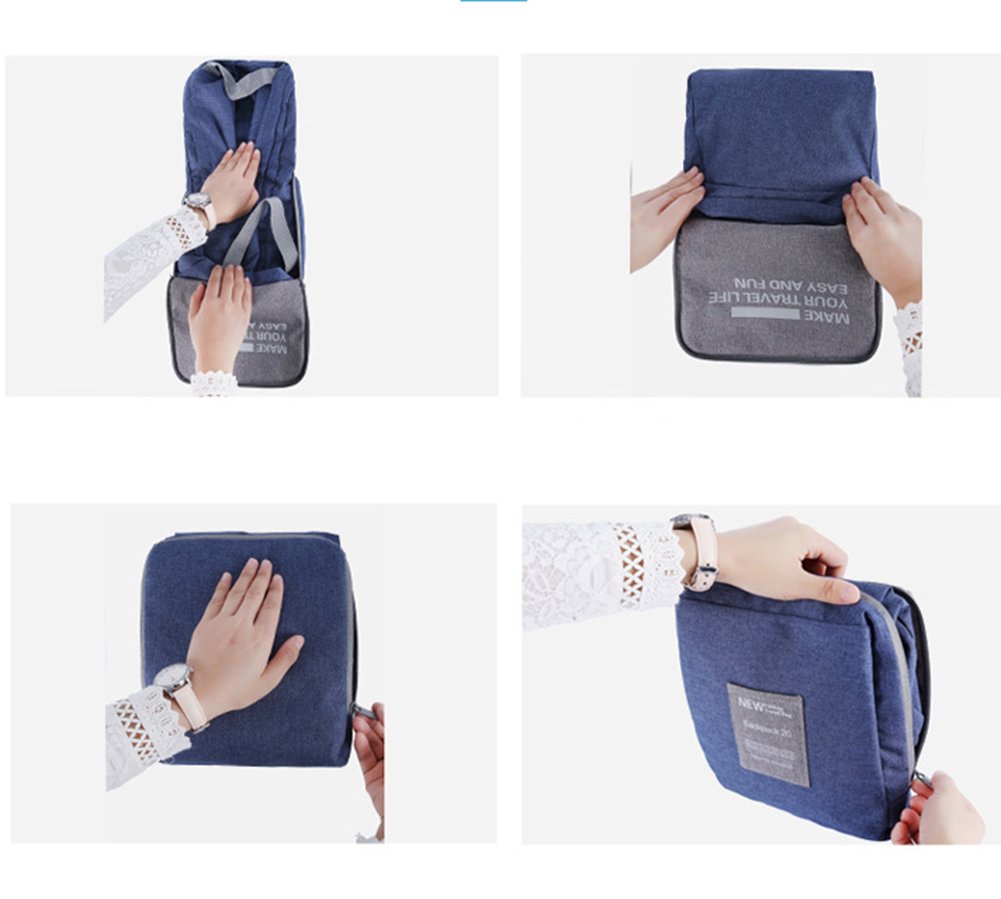 Vinmax Folding Travel Backpack Portable Canvas Bag - Best for Travelling, Hiking, Camping, Sports and Outdoors - laptop backpack-Durable Daypac (Navy Blue)