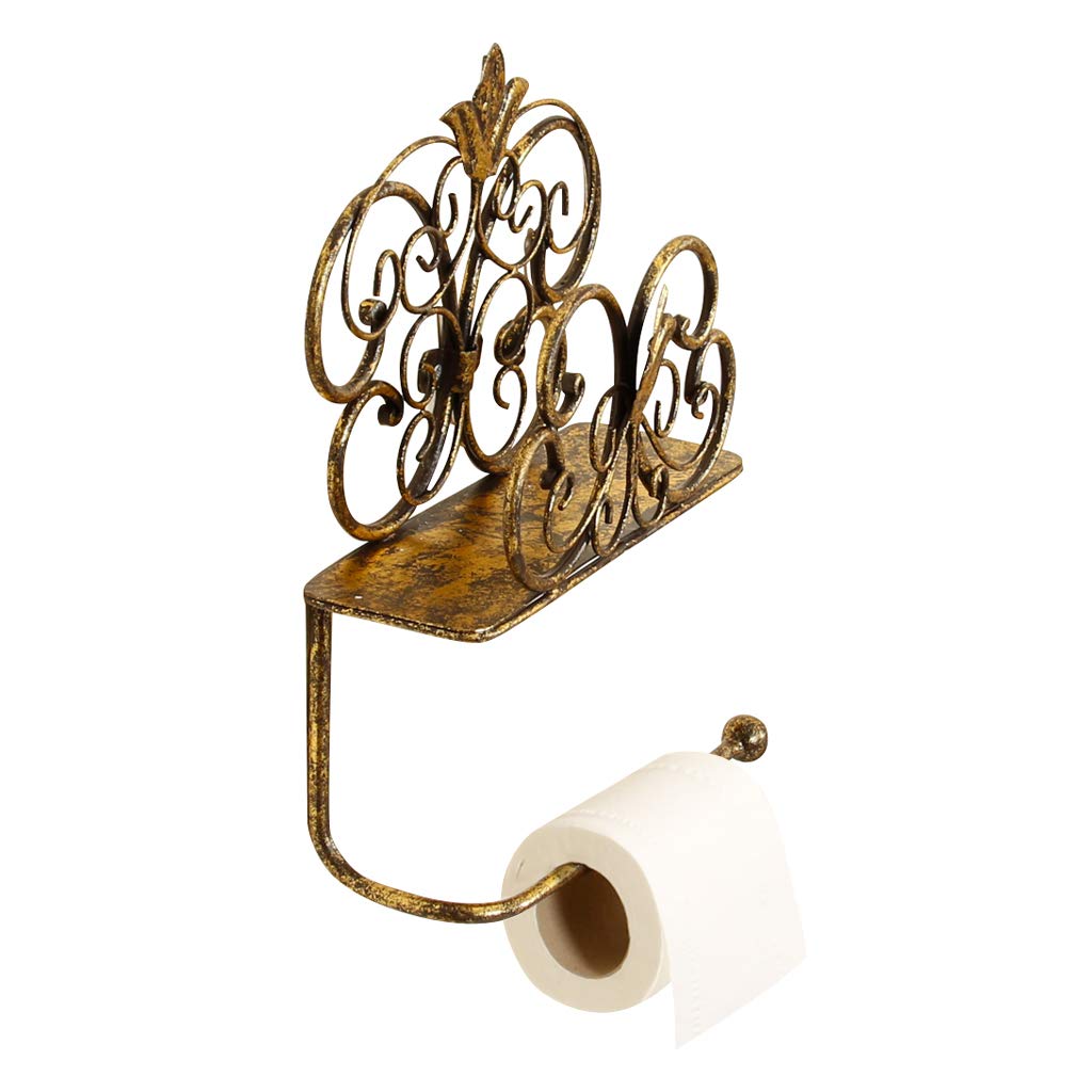 Antique Gold Wall Mounted Toilet Roll Holder Perfect For Adding A