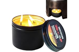 Indoor Emergencys Lighting - Camping Light Solution | Long-Lasting Wax Lamp, Unscented Candles with Jar, 3 Cotton Wicks, 36 H