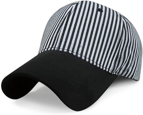 Amazon Co Jp Nubao 帽子男性の女性春夏シンプルなストライプ野球帽屋外ファッションサンシェードキャップ 色 黒 ホーム キッチン