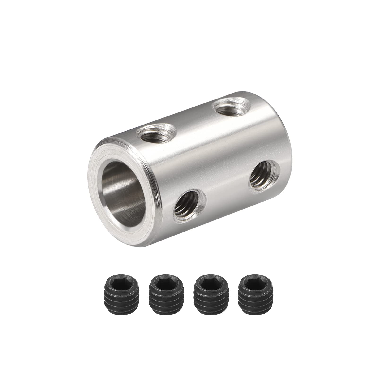DMiotech 5-8mm Bore L22XD14 Rigid Coupling Shaft Coupling Joint Connector w Screws Stainless Steel Motor Shaft Extension Connector for 3D Printer