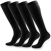 NOVAYARD Compression Socks for Women and Men Support Graduated 15-20 mmHg Medias De Compresion Mujer(4 Pairs)