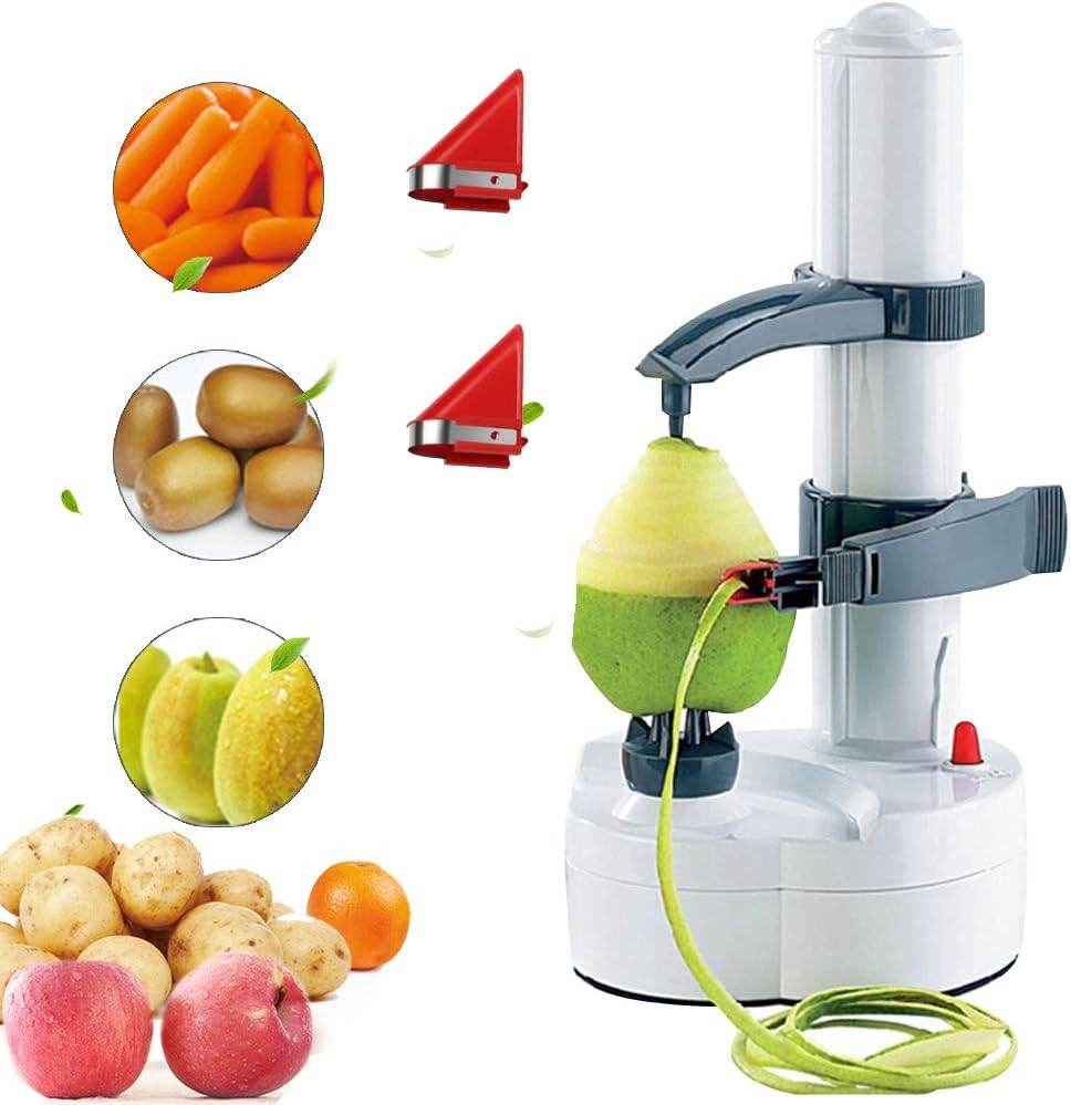 Electric Potato Peeler, Stainless Steel Electric Fruit Peeler, Automatic Potato Peeler Rotating Fruit and Vegetable Peeling Machine, Yoruii Kitchen Peeling Tool