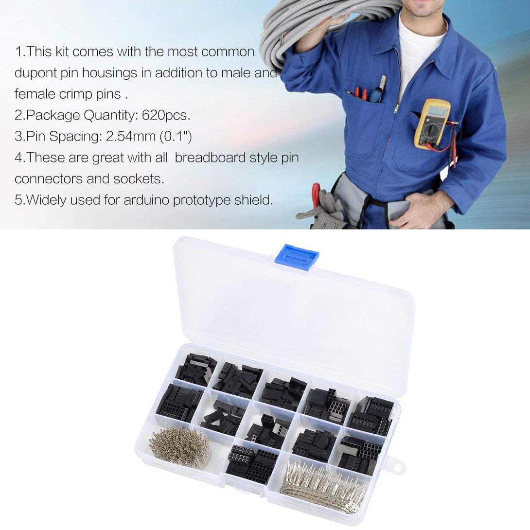 Swiftswan 620pcs Dupont Cable Jumper Encabezado Conector Surtido ...