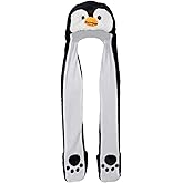 Bioterti Plush Novelty Animal Hat 3 in 1 Beanie With Long Paw Scarf, Mitten Combo