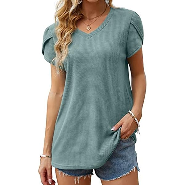 Anyally Women's Plus Size Summer Tunic Top - Flowy Chiffon Blouse With Petal Sleeves, Floral White, X-Large - View #6