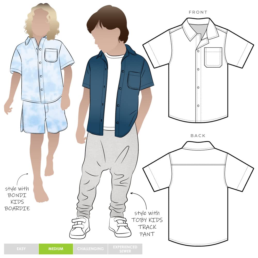 Style Arc Sewing Pattern - Rhys Kids Overshirt