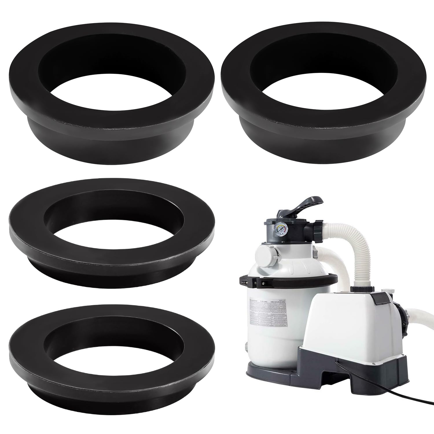 YIXISI 4 PCS 11228 11412 Pool Sealing Rings Washers, Pool Filter Pump L-Shape O-Ring, Pool O-Ring Replacement Accessories Compatible with Intex Sand Filter Pump 26323CA, 26323EH, 26331CA, 26331EH