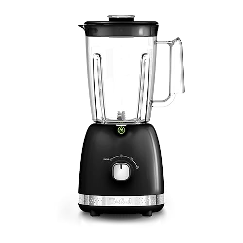 Tefal Black Colection Blender, 2L Jug, 2 Speeds, Pulse Mode, Kitchen Blender, 6 Stainless Steel Removable Blades, Smoothies, Milkshakes, protein Shakes, Cocktails, Ice Crush, Soups, 500W BL3558G0