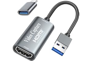 Video Capture Card, Fulfalic 4K HDMI to USB Game Capture Card, Full HD 1080p Capture Card, HDMI Video Game Capture for Editin