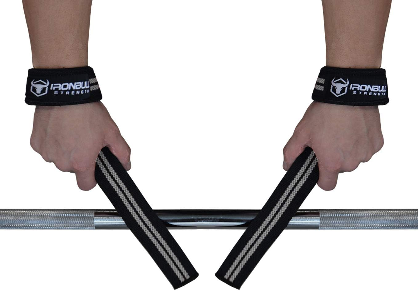 Lifting Straps (1 Pair) - Padded Wrist Support Wraps - for Powerlifting, Bodybuilding, Gym Workout, Strength Training, Deadlifts & Fitness Workout (Black/Grey) : Sports & Outdoors