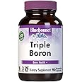 Bluebonnet Triple Boron 3 mg Trace Mineral Bone Support - Boron Supplement for Men & Women with Citrate Aspartate & Glycinate - Vegan, Non-GMO - 90 Vegetarian Capsules, 90 Day Supply