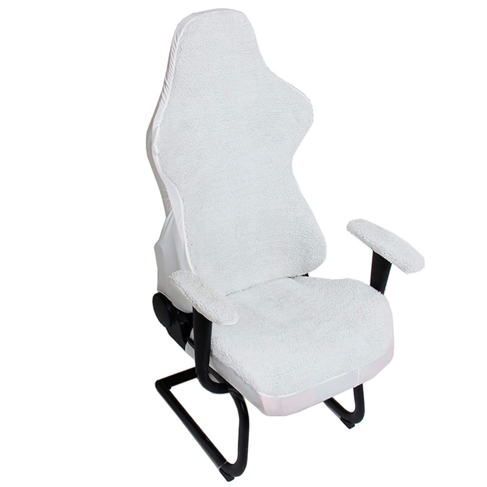 Zerci Universal Computer Chair Cover Game/Racing Chair Slipcover Washable Chair Protect Cover (Only Cover,No Chair) (White)