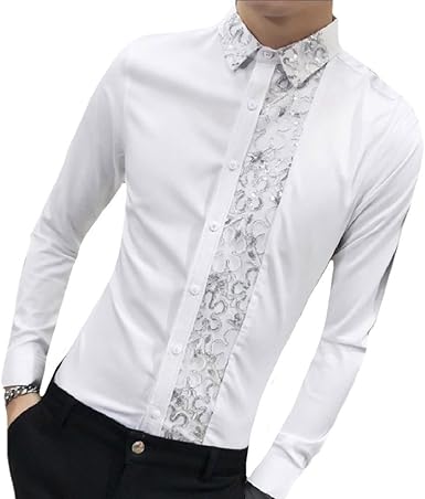 mens sequin dress shirt