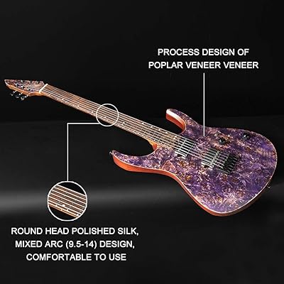 Buy Eart Explorer 1 Electric Guitar 6 String Right Solid Body Electric Guitar Dendritic Veneer Black Natural Blue Purple Online In Indonesia B08c1ymf7y