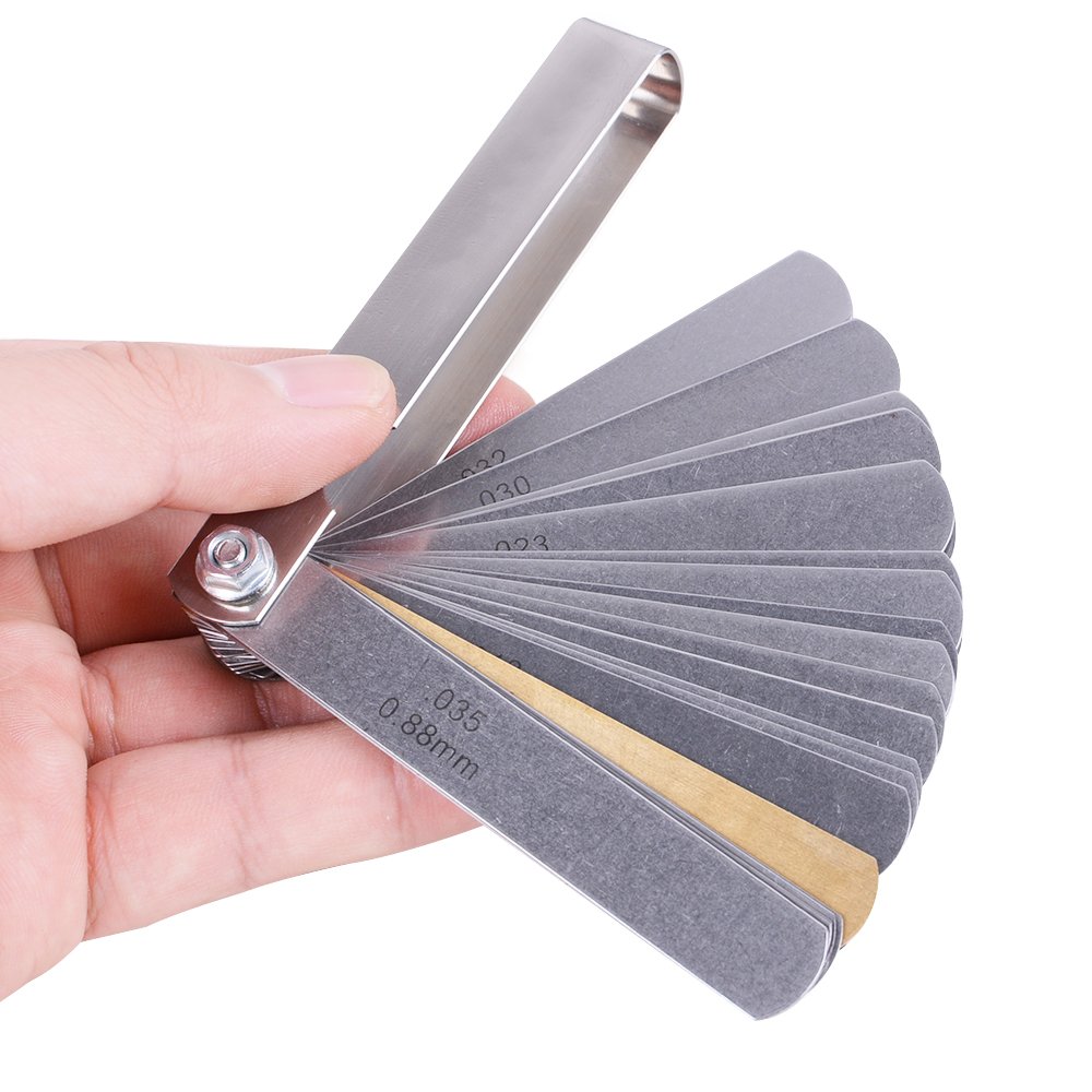 Ovovo 32 Blades Filler Gauge Set Stainless Steel Feeler Gauge Metric and Imperial Gap Measurement Tool 0.04-0.88mm/0.0015-0.035inch