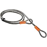 Kryptonite KryptoFlex Security Cable, 2.6FT/4FT/7FT/30FT Long Braided Steel Flex Bike Lock Anti-Theft Cable with Looped Ends 