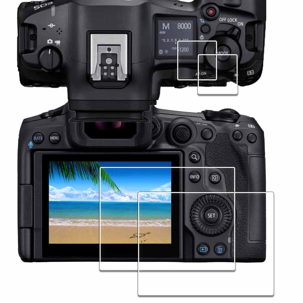 iDaPro [2Pcs Screen Protector for Canon EOS R5 Mark II/EOSR5 Markii/ R5 II R5II+[2Pcs] Top Glass Screen Protector,Tempered Glass,9H Hardness,Anti-Scratch,Anti-Bubble,Easy Installation