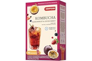 KAYFOOD-Kombucha-Peach-Garden-Daily Zero Sugar, Diet, Gut Healthy Sparkling Beverage, Fermented Korean Drinks for Iced, Hot, Workout Tea (10ST) (10ST, Passion Fruit&berry)