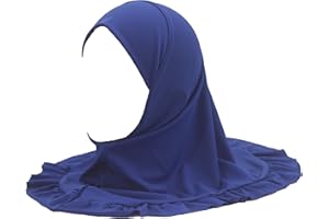 Modest Beauty Hijab Scarf Girls Kids Ruffle Lotus Leaf Hijabs Solid Color Head Scarfs for Baby