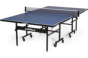JOOLA Inside Professional MDF Indoor Ping Pong Table with Quick Clamp Table Tennis Net and Post Set - 10 Minute Easy Assembly - Tournament Quality - Foldable with Single Player Playback Mode