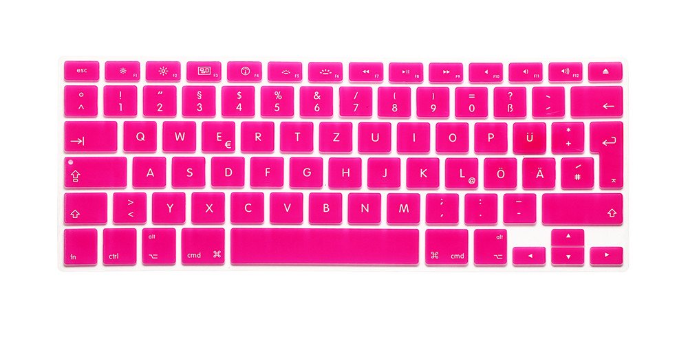 System-S Silicone Keyboard Cover QWERTZ German Keyboard Cover for MacBook Pro 13 Inch 15 Inch 17 Inch iMac MacBook Air 13 Inch in Pink 53026467