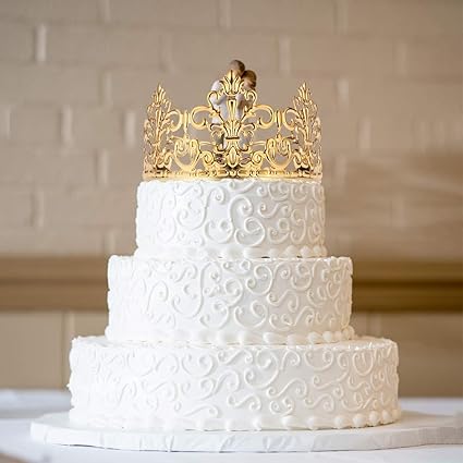 Decorations De Gateau Cuisine Maison Or Bestonzon Tiara Crown Cake Toppers Pour Anniversaires Decoration Gateau De Parti Couronne Ornements Pour Cheveux Accessoires Pour Mariage Accessoires