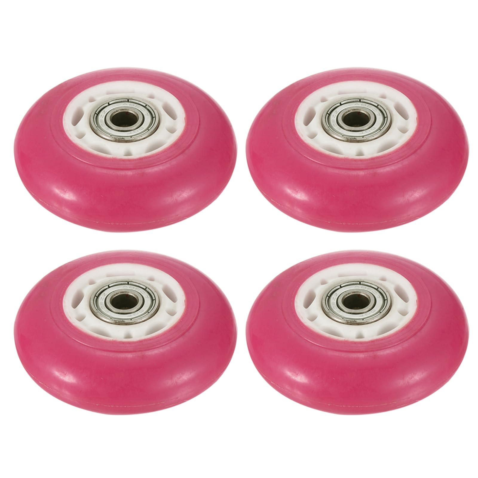 M METERXITY 4 Pack PU Skate Wheels - Inline Skate PU Wheels with Bearing, Apply to Roller Skating/Outdoor Sports (24 x 70mm, Pink)