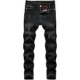 HiLY Men's Fleece Lined Stretch Skinny Jeans Winter Thicken Warm Denim Pants
