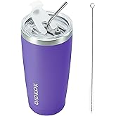 BJPKPK Purple Insulated Tumbler With Lid And Straw 20 oz Stainless Steel Tumblers Coffee Thermal Cup