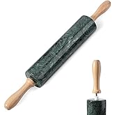 Koville Indian Green Marble Rolling Pin, Non-Stick Stone Dough Roller, 18 Inch Rolling Pin for Baking,Pasta, Dumpling, Raviol