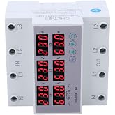 Ac 390 500,Ac 390 500 V 3 Phase 3 Phase Din Rail Voltmeter Ammeter Automatic Overvoltage Overcurrent Protector Ac 390 500V 63A (63A)