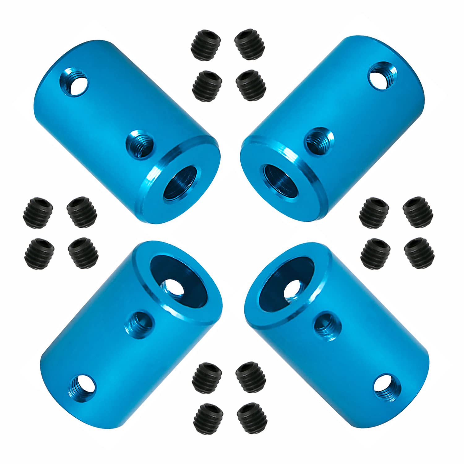 Ohamtes 4Pcs shaft diameter 6mm to 10mm rigid coupling, suitable for 3D printers, DIY encoders, motor connectors, motor guide shaft couplers, model shafts, motor guides, CNC machine tools